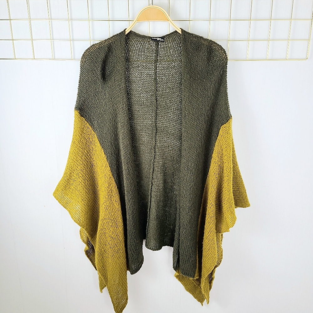 Wooden Ships Mohair Wool Blend Open Front Topper Ruana Sweater